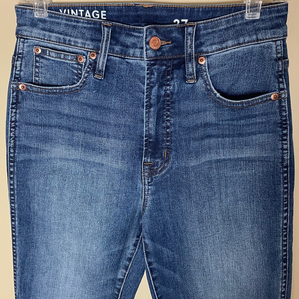 J. Crew Vintage Slim Straight Jeans 27 Curvy High Rise Surf Wash L4713 Stretch - Picture 6 of 10